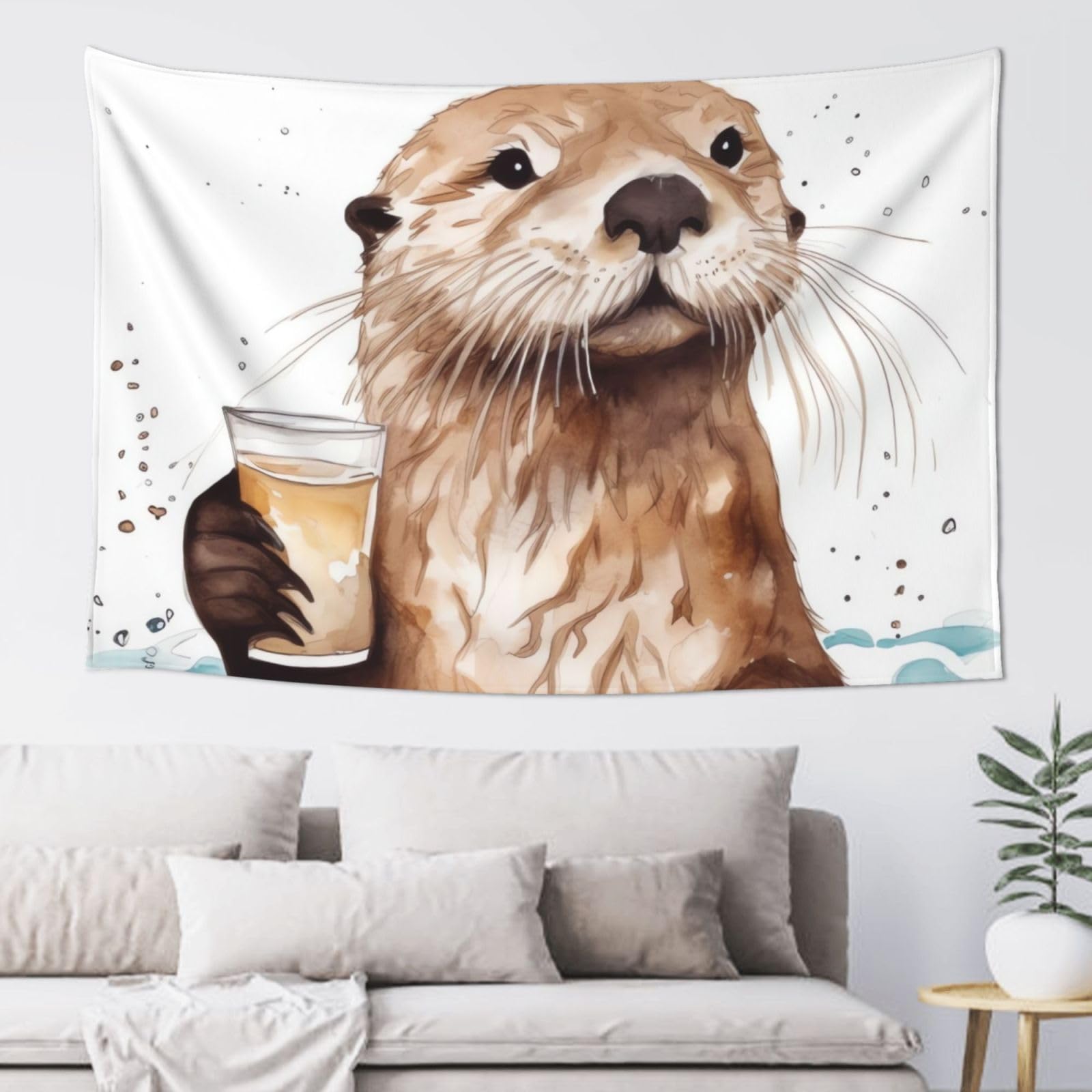 FodPand Sea Otter Tapestry for Bedroom Aesthetic, Wall Hanging Tapestries Art Decor Backdrop Wall Tapestry for Dorm Living Room Funny Poster Party Banner Background 40" X 60"