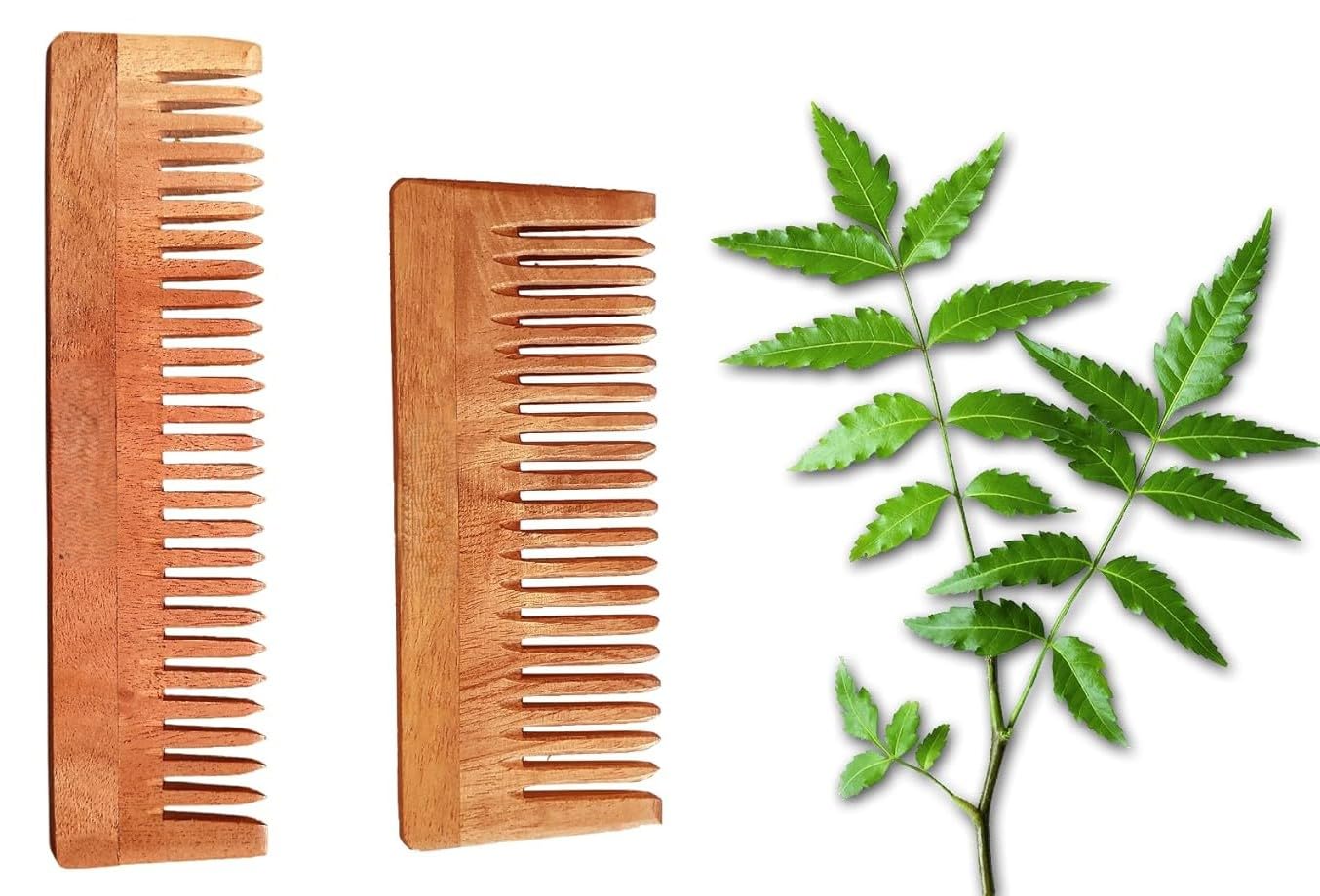 Natural Neem Wood Comb Set Shampoo Comb and Lili Comb Hair Styling Comb for Men and Women Hair Care Routine, Pack of 2 Natural Neem Wood Comb Set Shampoo Comb and Lili Comb Hair Styling Comb for Men and Women Hair Care Routine, Pack of 2