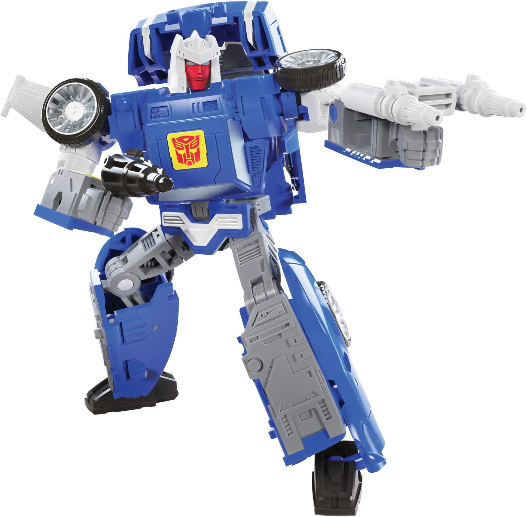 Toys Generations War for Cybertron: Kingdom Deluxe WFC-K26 Autobot Tracks Action Figure - Kids Ages 8 and Up, 5.5-inch, Blue