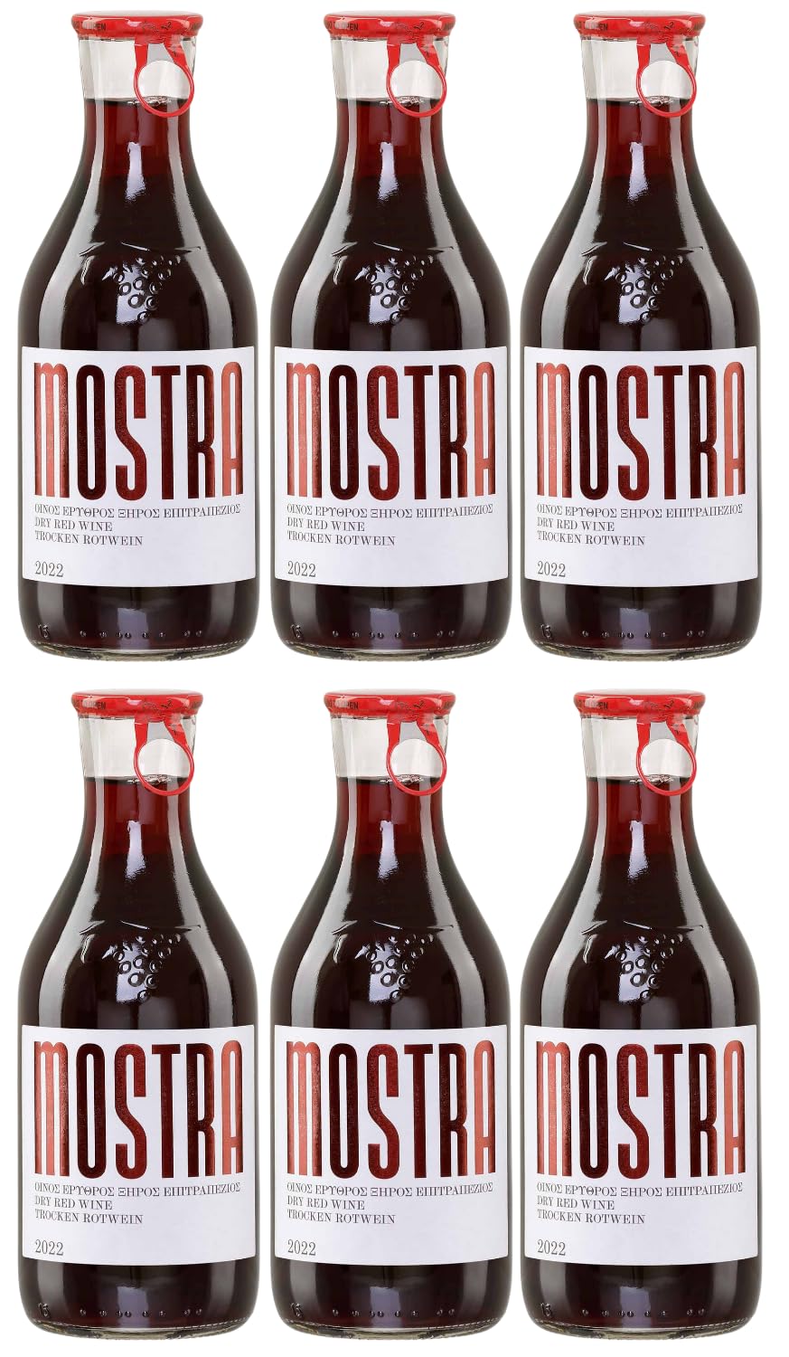 Mostra rot trocken 6x 0,5l | Weingut Tsililis | Rotwein aus Griechenland | Griechischer Tafelwein | + 20ml Jassas Olivenöl
