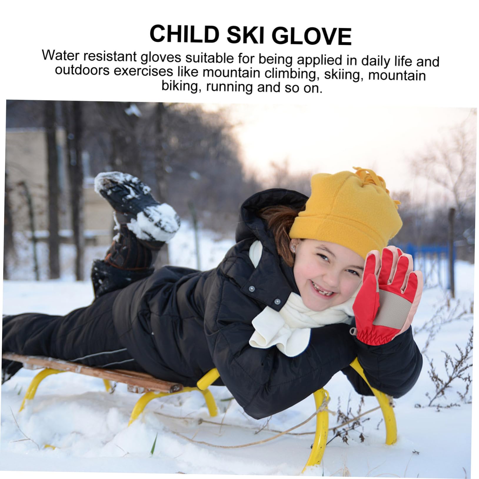 Amosfun 1 Paar Skihandschuhe Für Mädchen Fahrradhandschuhe Für Autorennen Warme Süße Cartoon- Winter Weihnachts Für Kinder Geschenk Frau