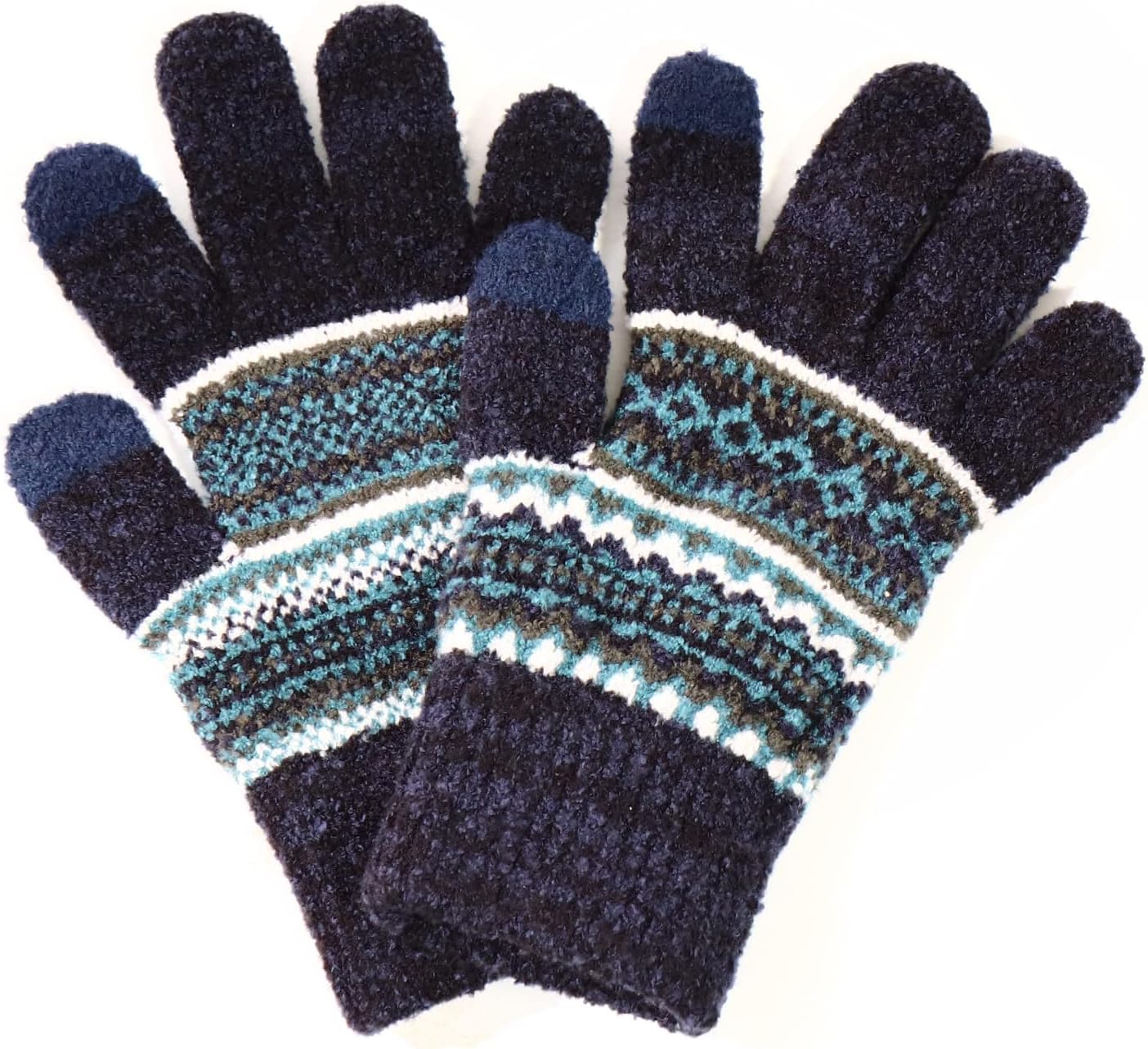 Amazon.co.jp: [GlovesDEPO] ふわもこニット手袋 日本製 メンズ 幾何学