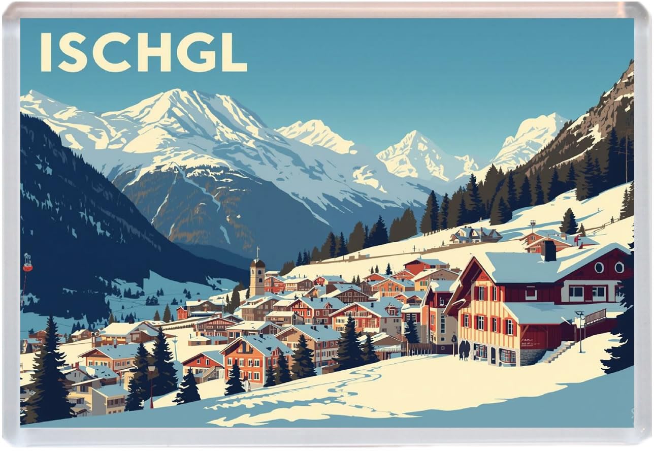 Ischgl - Austria - Jumbo Artistic Fridge Magnet 96 x 67mm BBSFHM3119