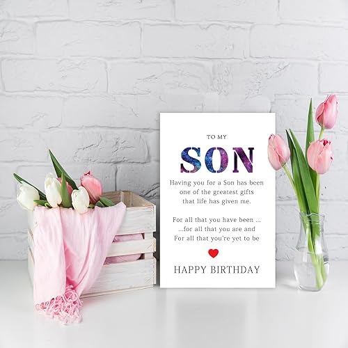 Miniatura 5 de Tarjeta de cumpleaños simple para hijo, tarjeta de cumpleaños única para hijo, tarjeta de cumpleaños para hijo descarado de padres, regalos de