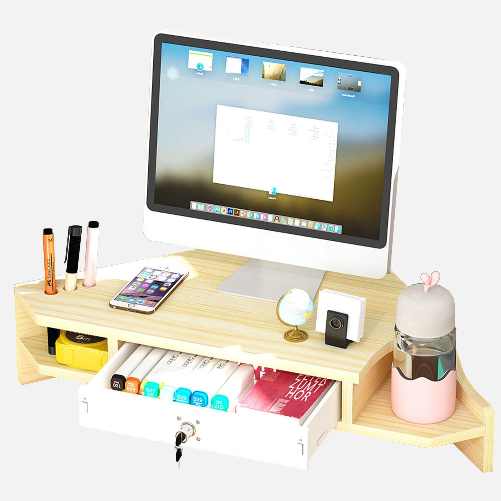 Support de moniteur pour optimiser un petit bureau de télétravail en angle