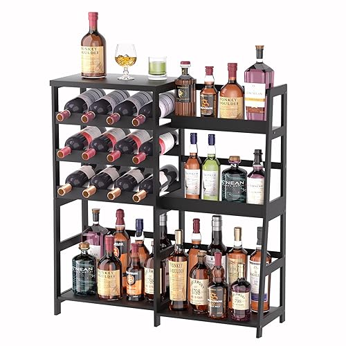 VASMIA Versatile Liquor Stand for Home Bar, Wine Rack Freestanding