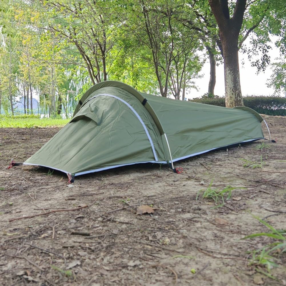 Solo Tent, For 1 Person Waterproof Camping Tent, With Aluminum Poles, For Easy Setup Windproof Shelter, For Hiking Backpacking Outdoor-Adventures(Green)