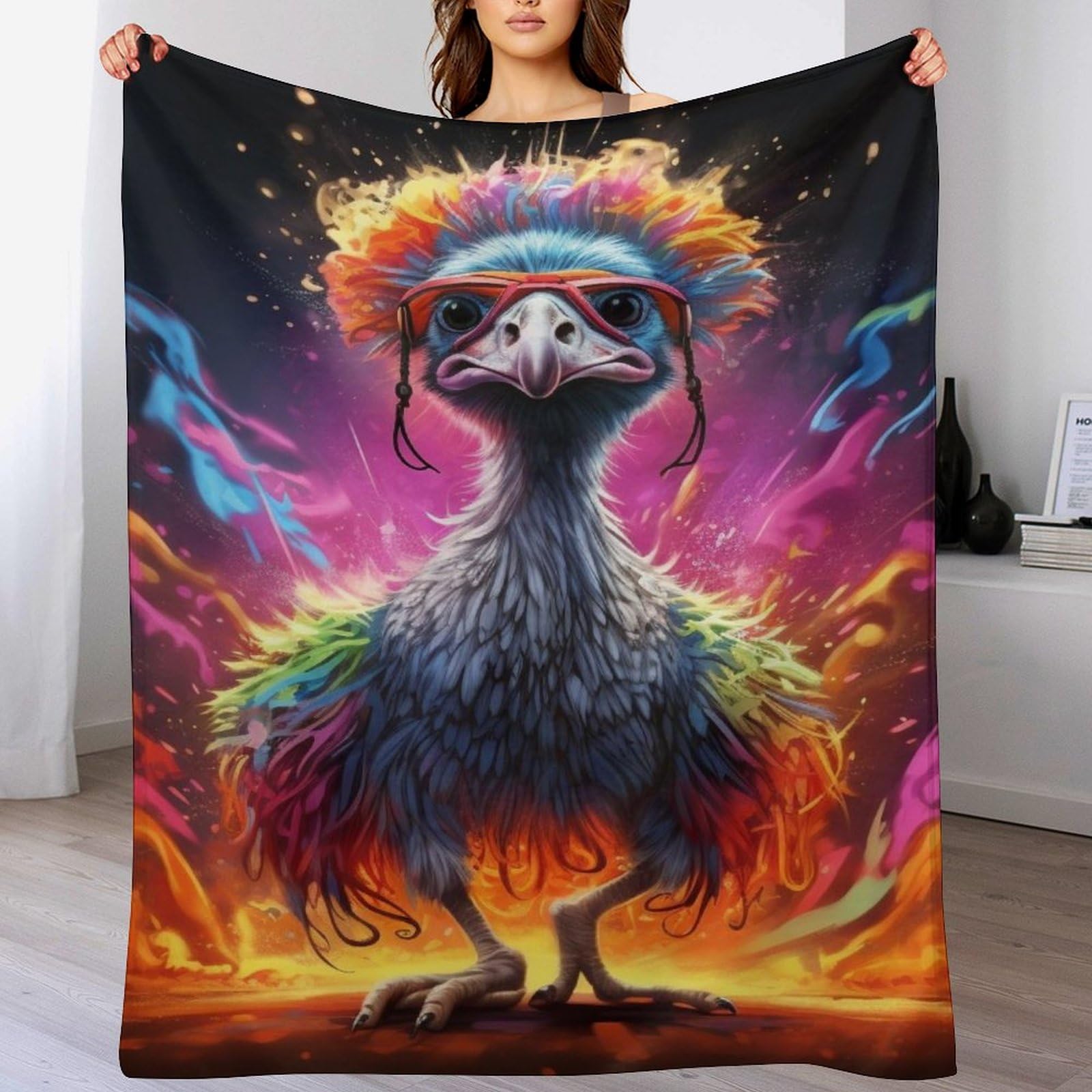 Couverture autruche chaude pour des soirées cocooning réussies sur le canapé