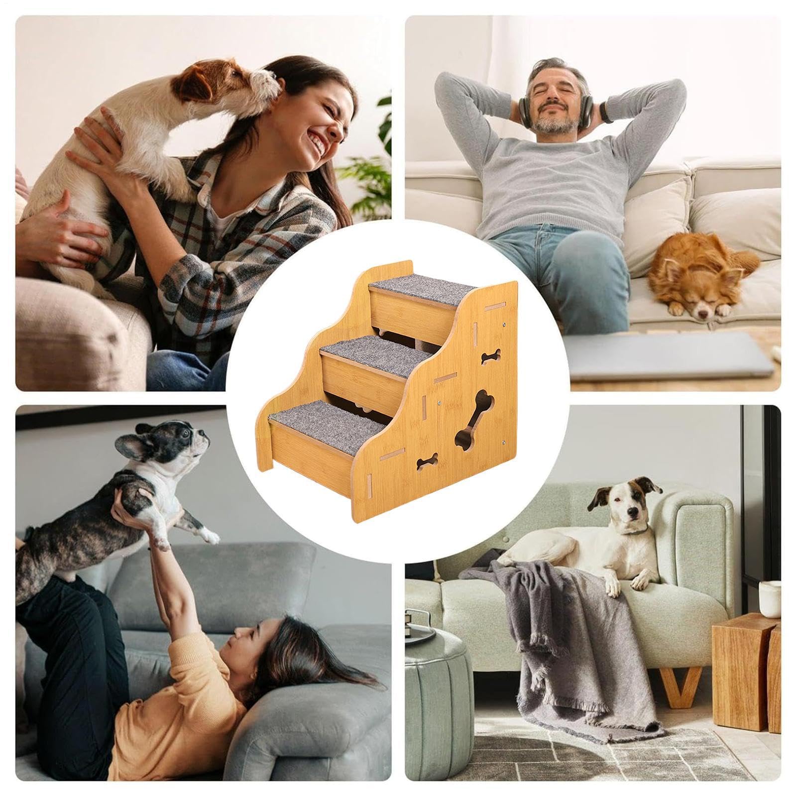Escaleras para Perros Escaleras con Rampa para Cachorros | Peldaños Antideslizantes para Perros para interior, sofá, sala de estar, dormitorio, apartamento, sofá, muebles,