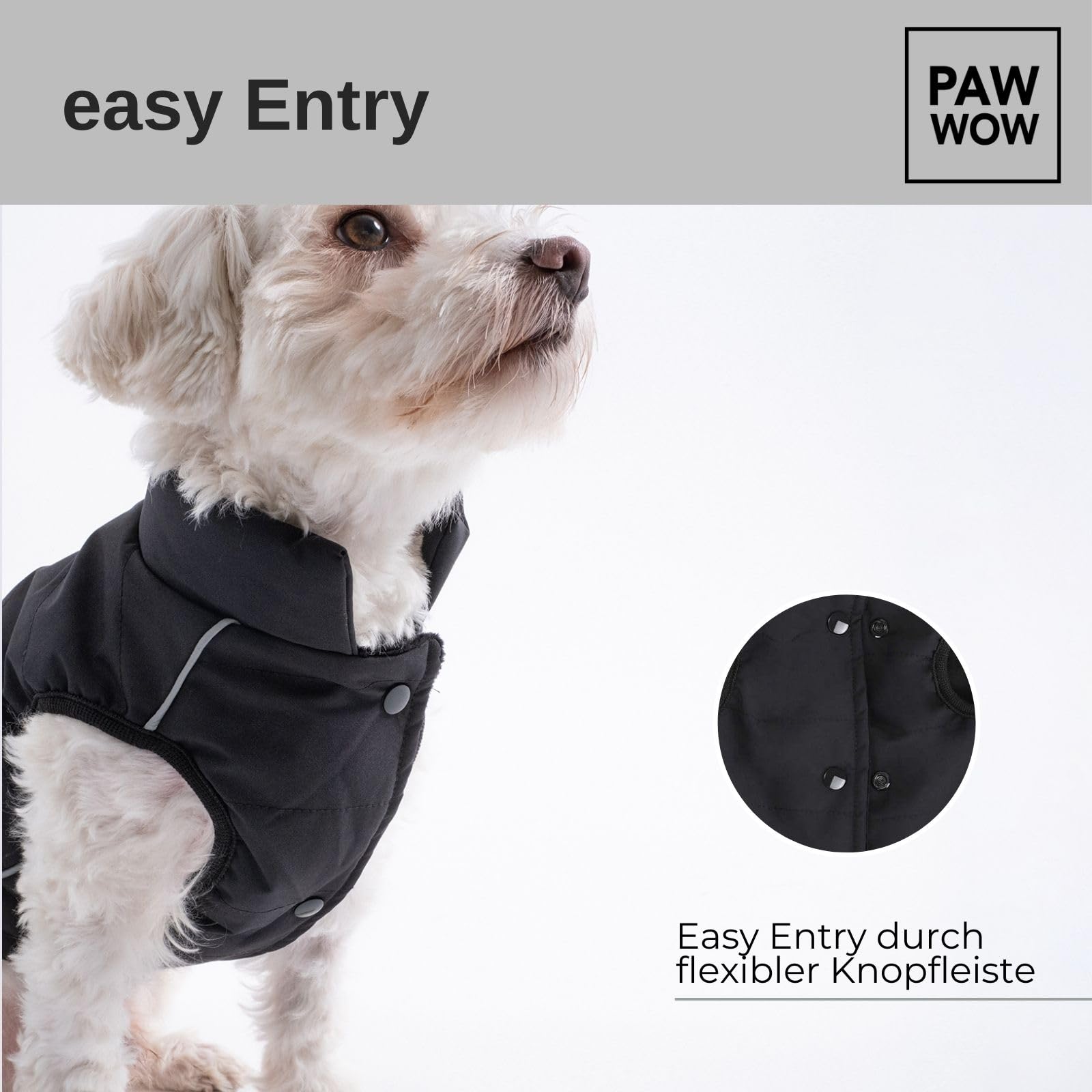Toni Hundejacke, Schwarz, XXL | Winter Hundemantel, mit Bauchschutz, Hundeweste, für große & kleine Hunde