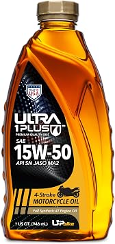 4T 15W-50 Full Synthetic Motorcycle Oil JASO MA2 API SN 1 Quart