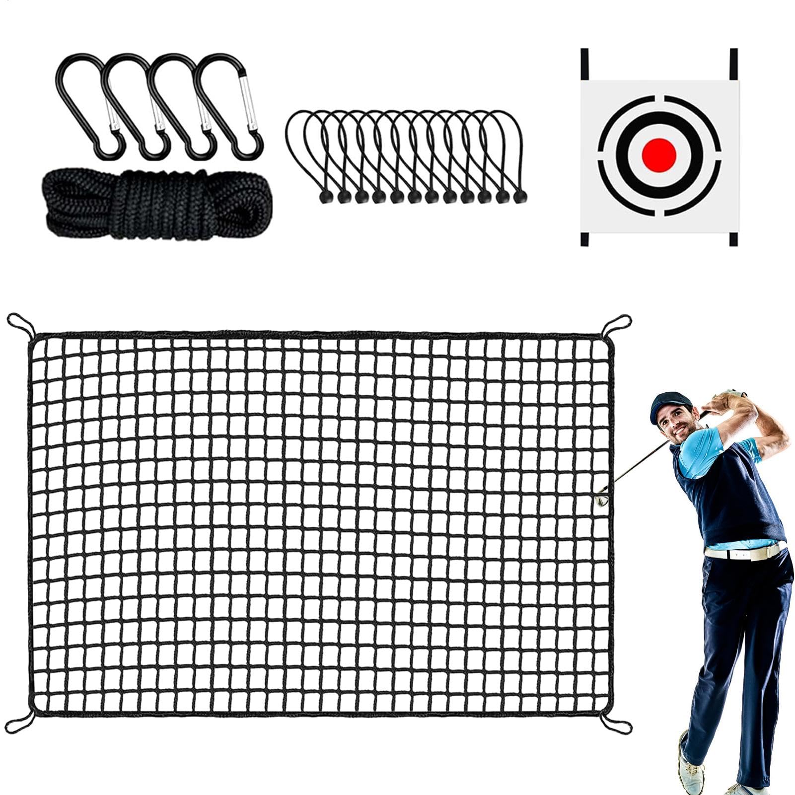 Golf Übungsnetz, 2x2m/2x /3X Golfnetz mit Zieltuch, tragbares Golfnetz Outdoor -Indoor -Sportbarriere -Netz für Golf, Hockey, Baseball