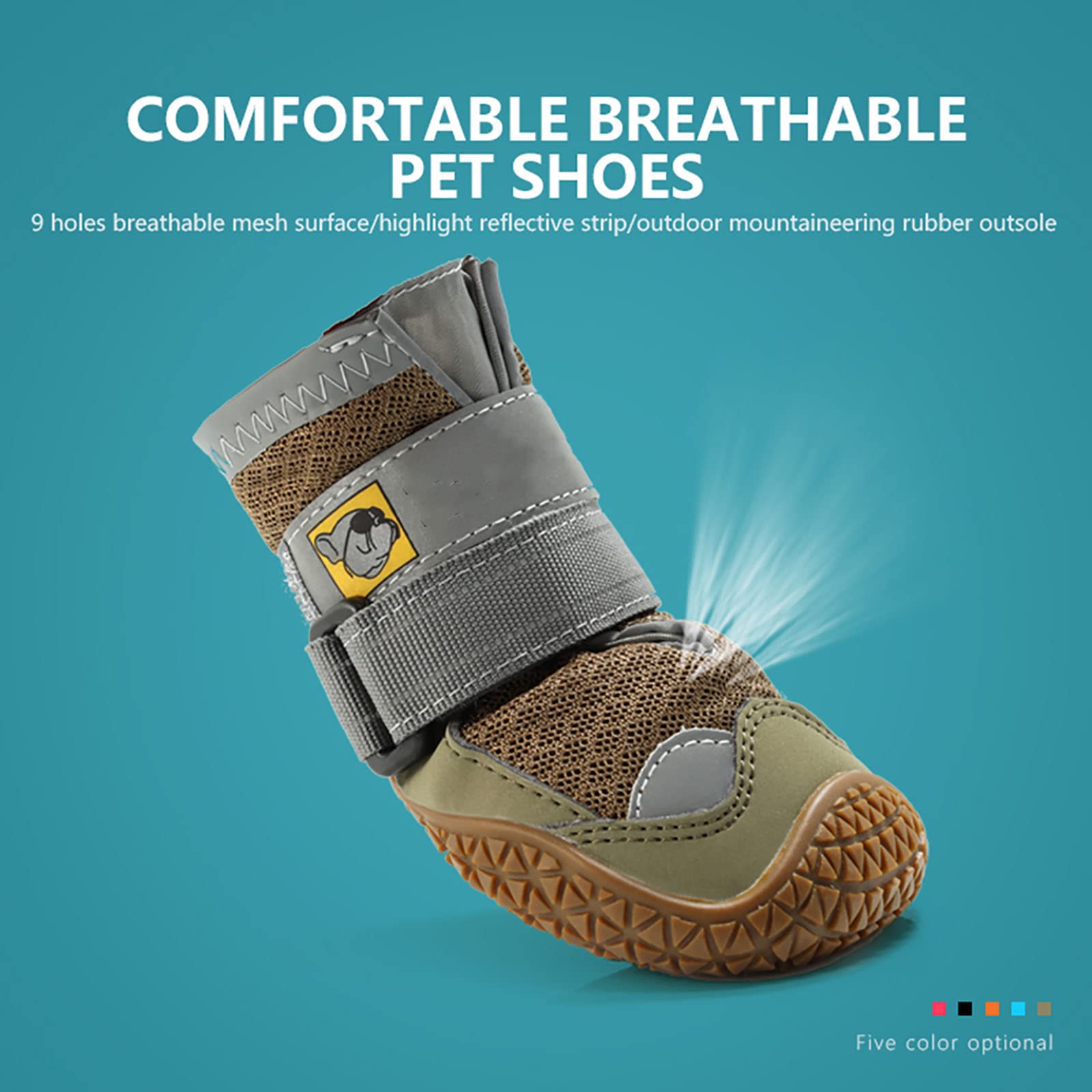 Chaussures pour Animaux de Compagnie Bottes pour Chiens à Semelles de Montagne avec Sangles Réfléchissantes pour la Marche et la Course Protecteur de Patte en Néoprène Tous Temps