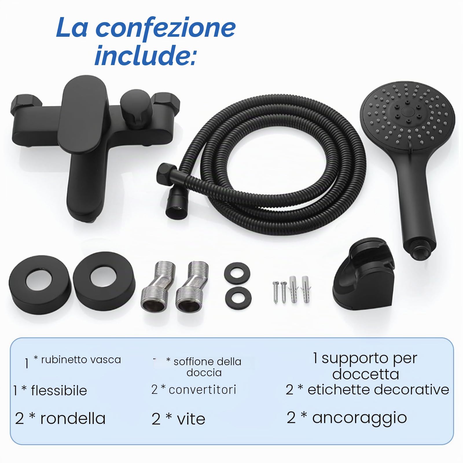 Rubinetti per Vasca da Bagno Miscelatore per Vasca da Bagno con 3 Funzioni