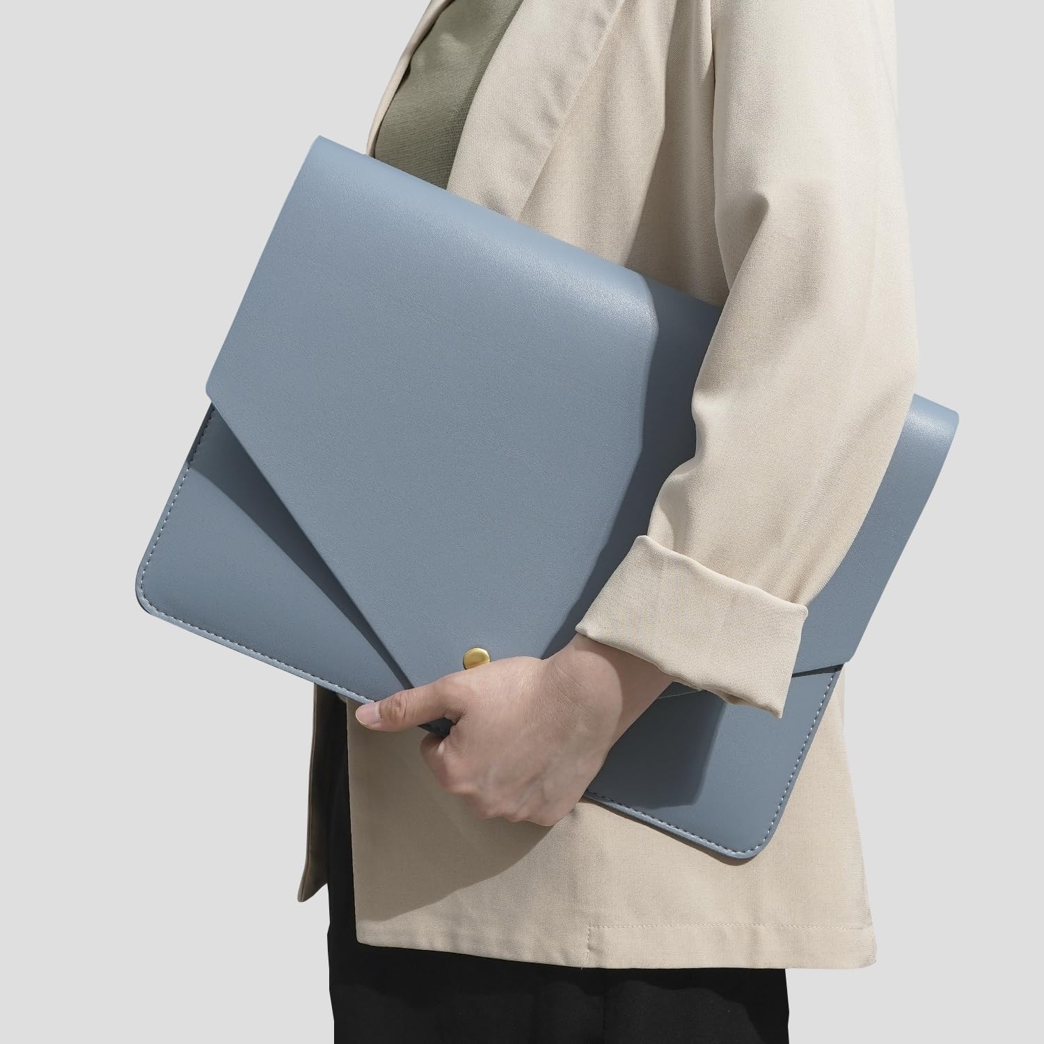 Funda para portátil de poliuretano 13" para MacBook Air 13" M3 2024, MacBook Pro 13" M2, Surface Pro 3/4/5/6/7, Dell XPS 13, bolsa pequeña, alfombrilla y organizador de cables, azul