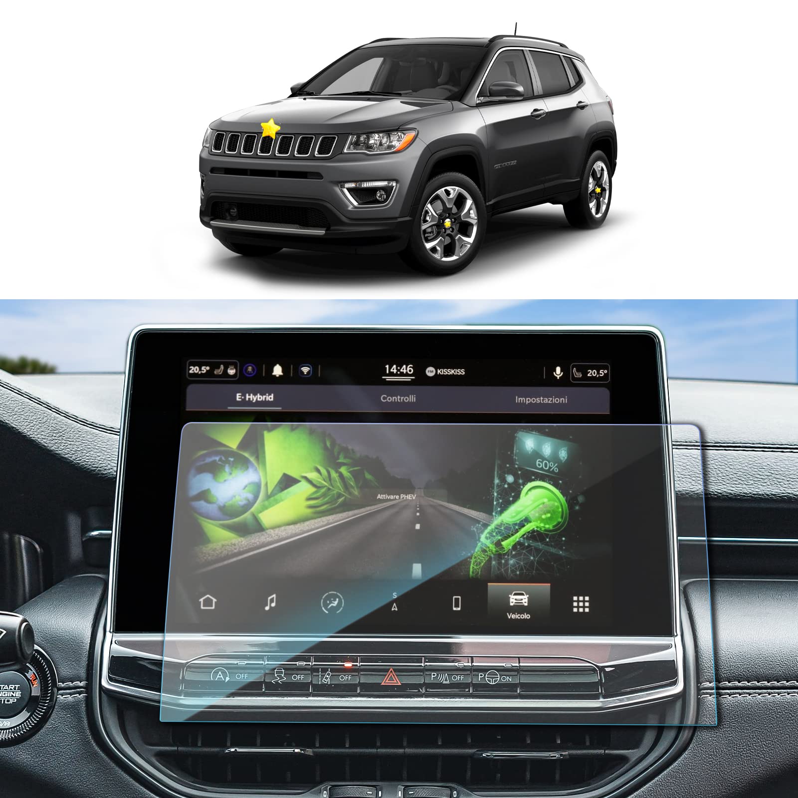 Pellicola proteggi schermo in vetro temperato per GMC Acadia 2023 Pellicola antigraffio per navigazione GPS per radio di infotainment per auto da 8 pollici  34