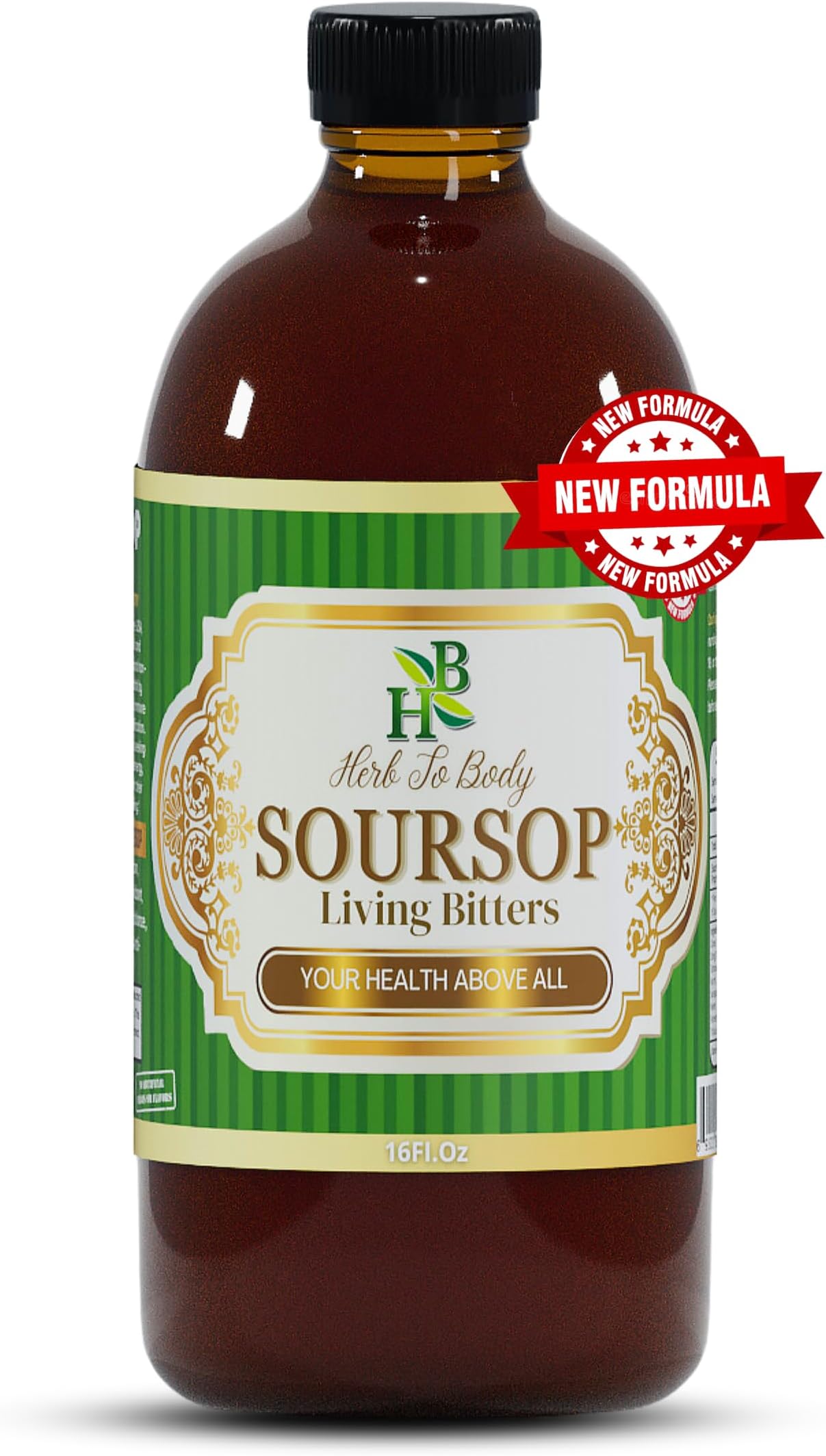Soursop Bitters Liquid 16oz - with Soursop Leaves for Holistic Immune Support