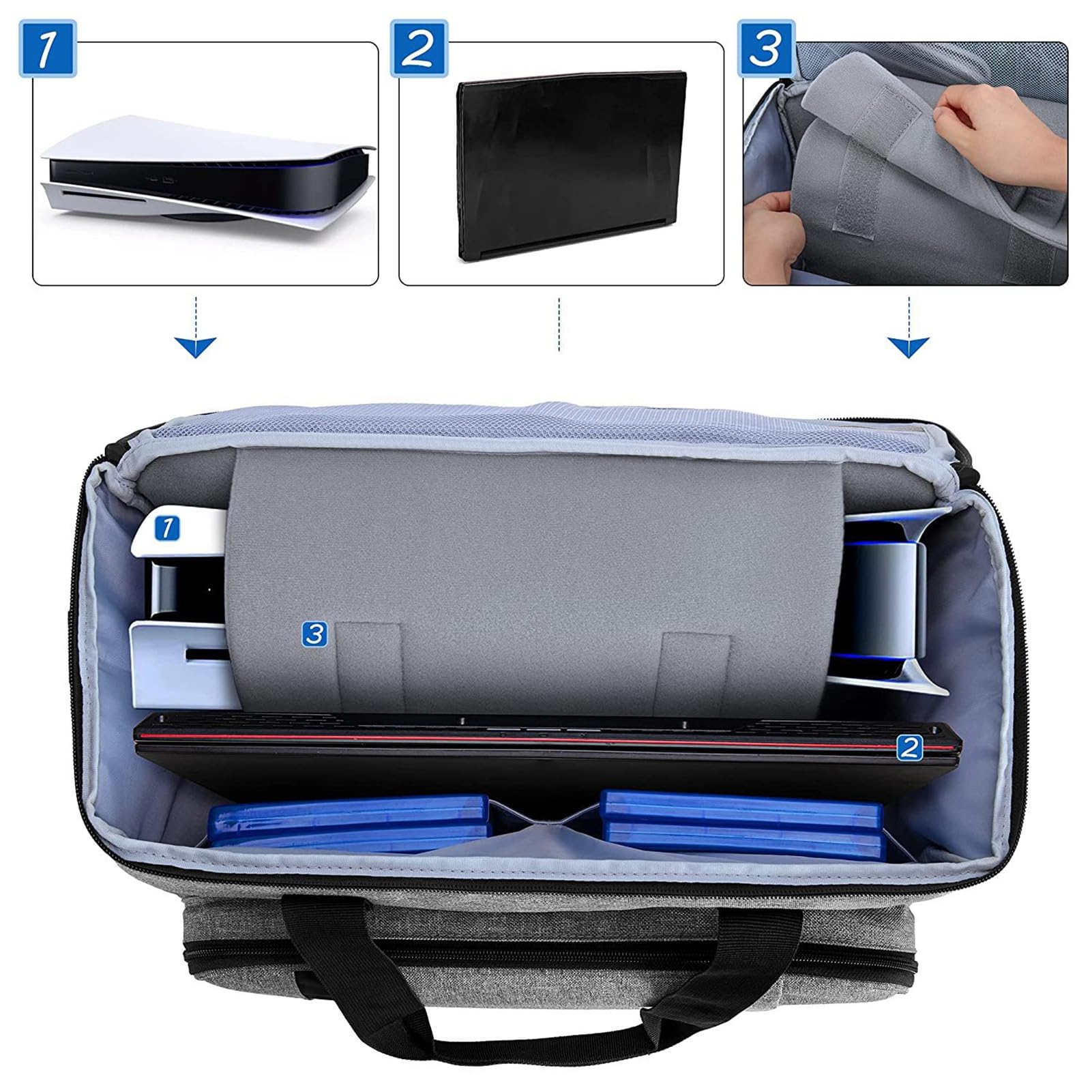 Duokon Borsa da Trasporto per Console di Gioco da Viaggio con Maniglia e Tracolla
