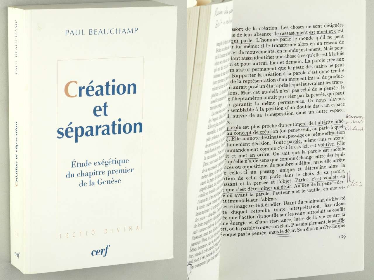 Création et séparation: Etude exégétique du chapitre premier de la Genèse