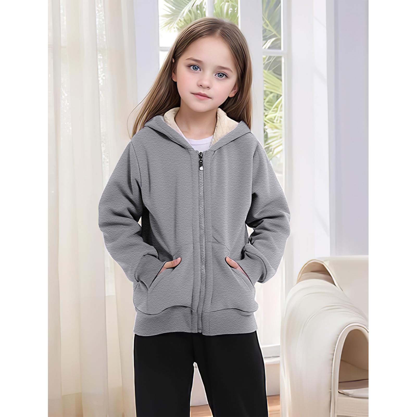 amropi Niños Sudadera de Forro Polar Sweatshirt Invierno Pullover Caliente Sherpa Suéter