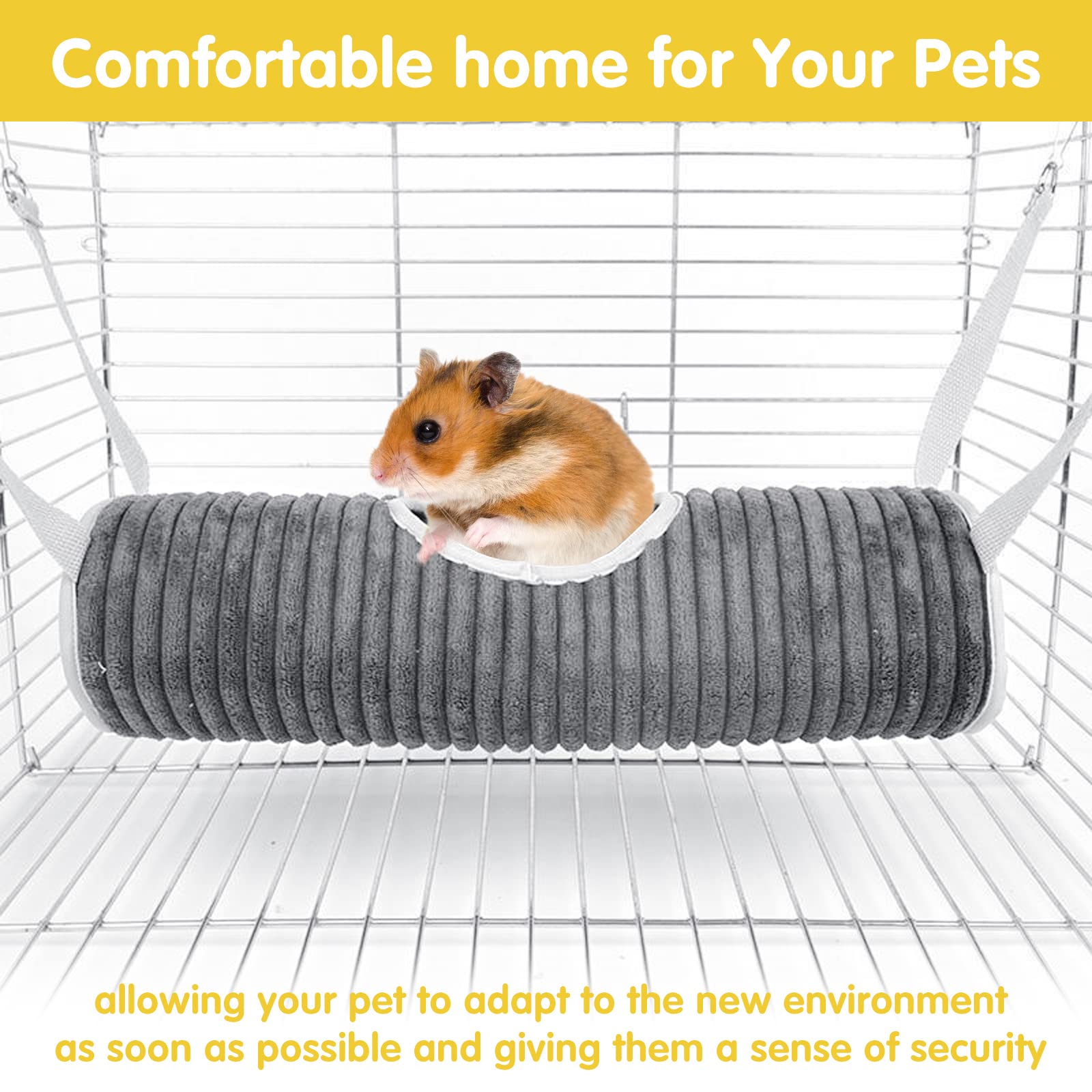 Hamac pour Petits Animaux Lit Tunnel pour Cochon d'Inde Tunnel de Suspension pour Hamster Lit Hamac Furet Lit Suspendu pour Rats Jouets pour Tunnel et Tube pour Animaux de Compagnie Tunnel de Cachette