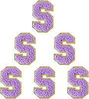 Vista 90 de 6 piezas de parches de letras de chenilla autoadhesivas, parches de letras preppy de 2 pulgadas para bolsos, ropa y sombreros, grandes pegatinas
