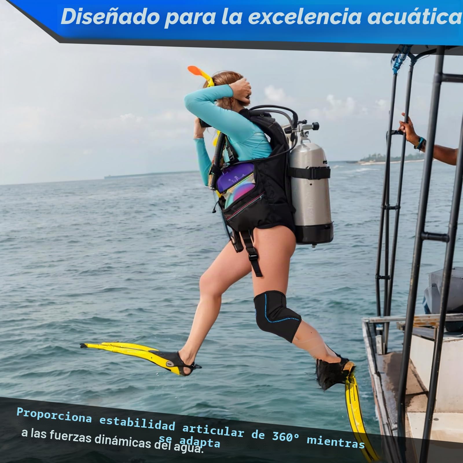 Nvorliy Rodillera de compresión para natación, vela, buceo, surf, remo, kayak, deportes acuáticos o recuperación de lesiones, funda de neopreno de 2.5 mm, para mujeres y hombres (M)