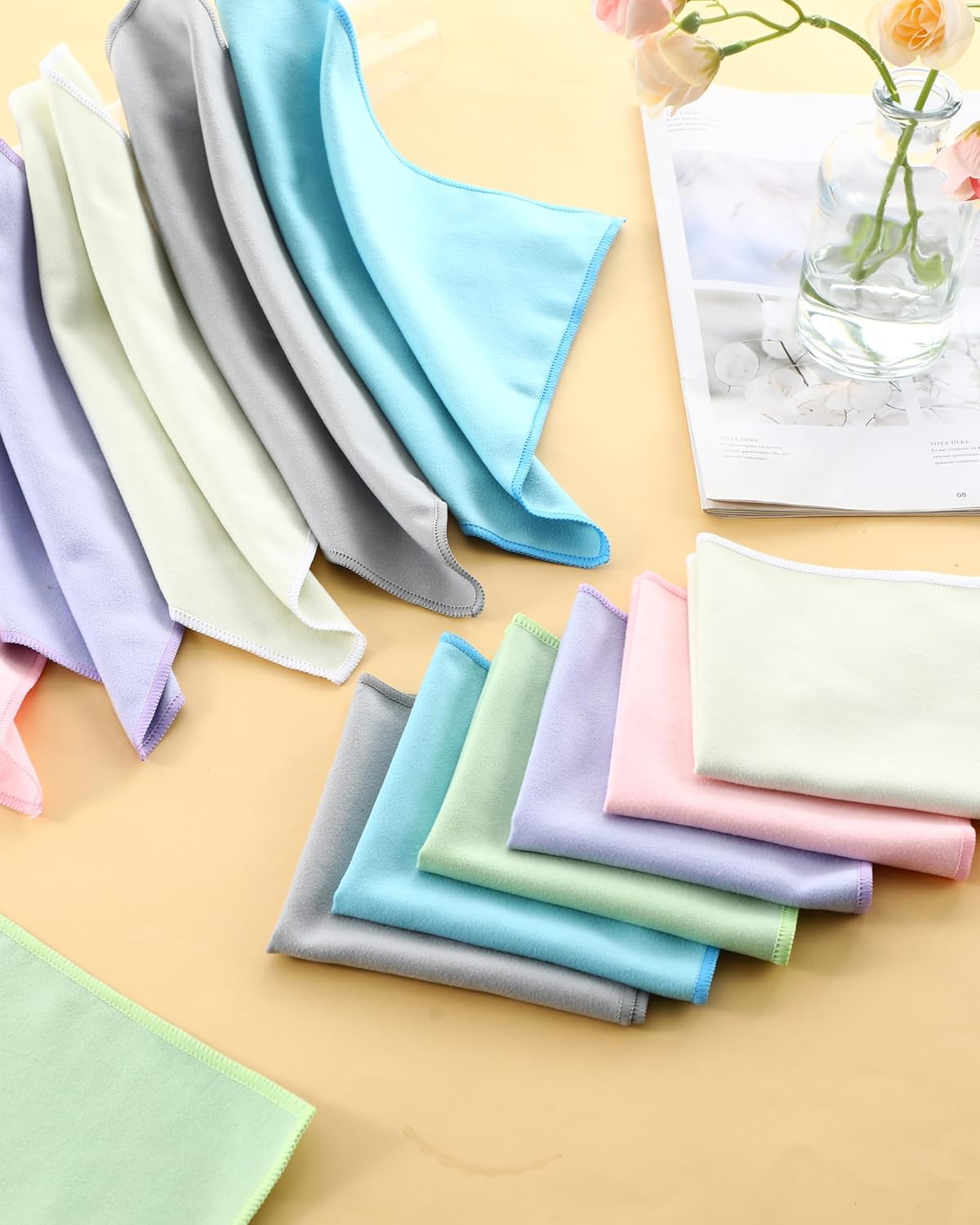 12 Pack Sweat Absorbing Handkerchiefs 10" x 10" Pocket-sized Sweat Towels Rags for Men & Women for Face Gym Sports - Image 7