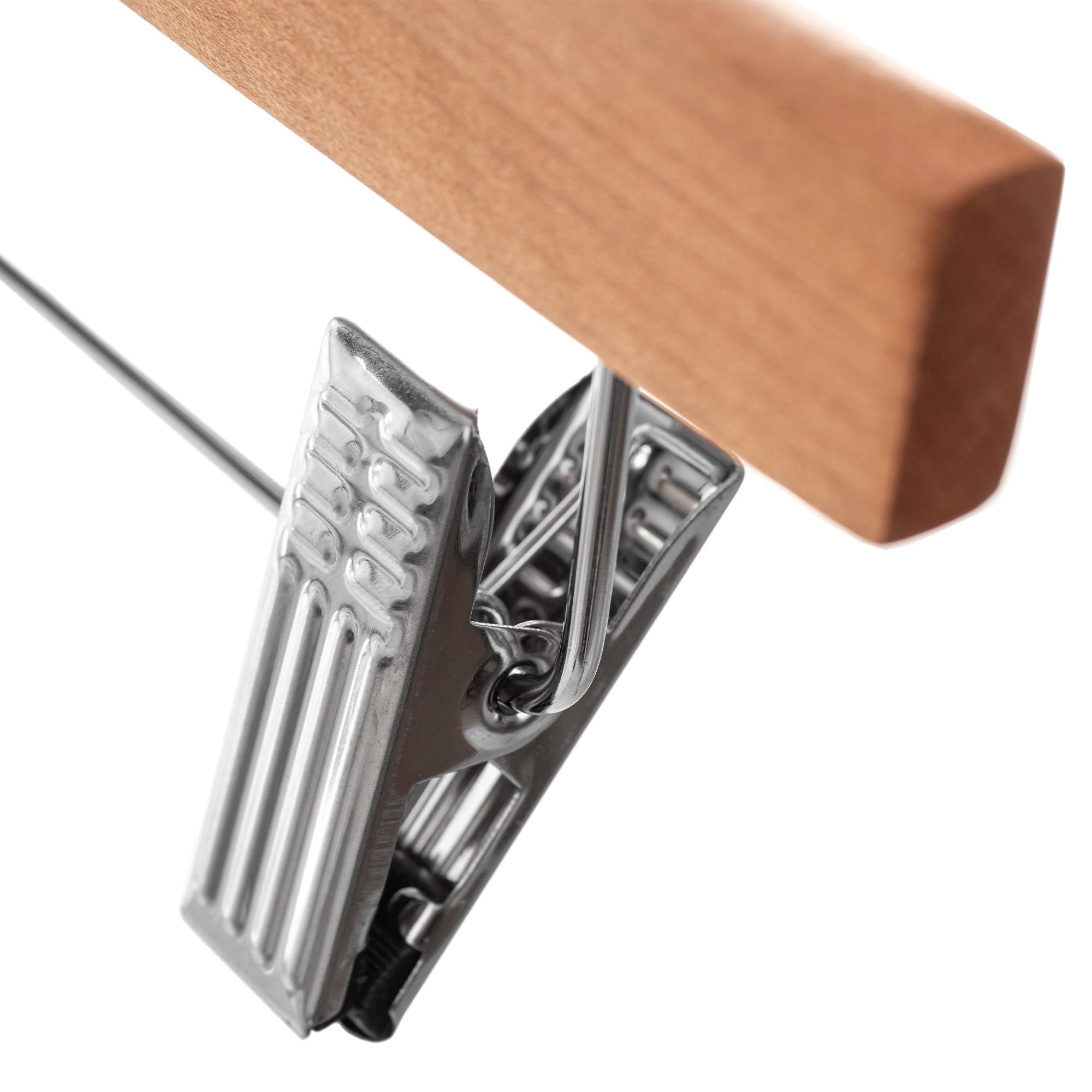 KADAX 6er Set Kleiderbügel aus Holz, Holzbügel mit Klemmen, Rockbügel, Jackenbügel, Hosenbügel, Anzugbügel, Holzkleiderbügel, Hosenkleiderbügel (Modell 1)