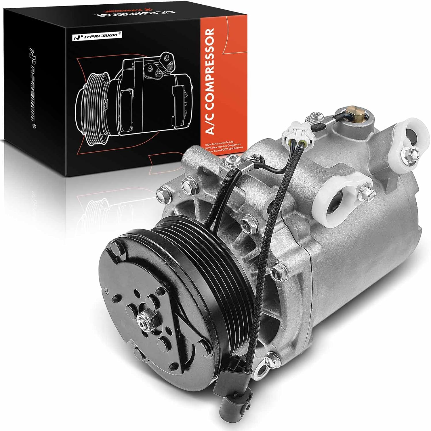 A-Premium Air Conditioner AC Compressor with Clutch Compatible with Mitsubishi Lancer 2.0L 2.4L 2008-2009, Outlander 2.4L 3.0L 2007-2008