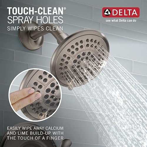 Miniatura 24 de Delta Faucet Lahara Serie 14 - Kit de molduras para bañera y ducha de un solo mango, grifo de ducha con cabezal de ducha de 5 pulverizaciones