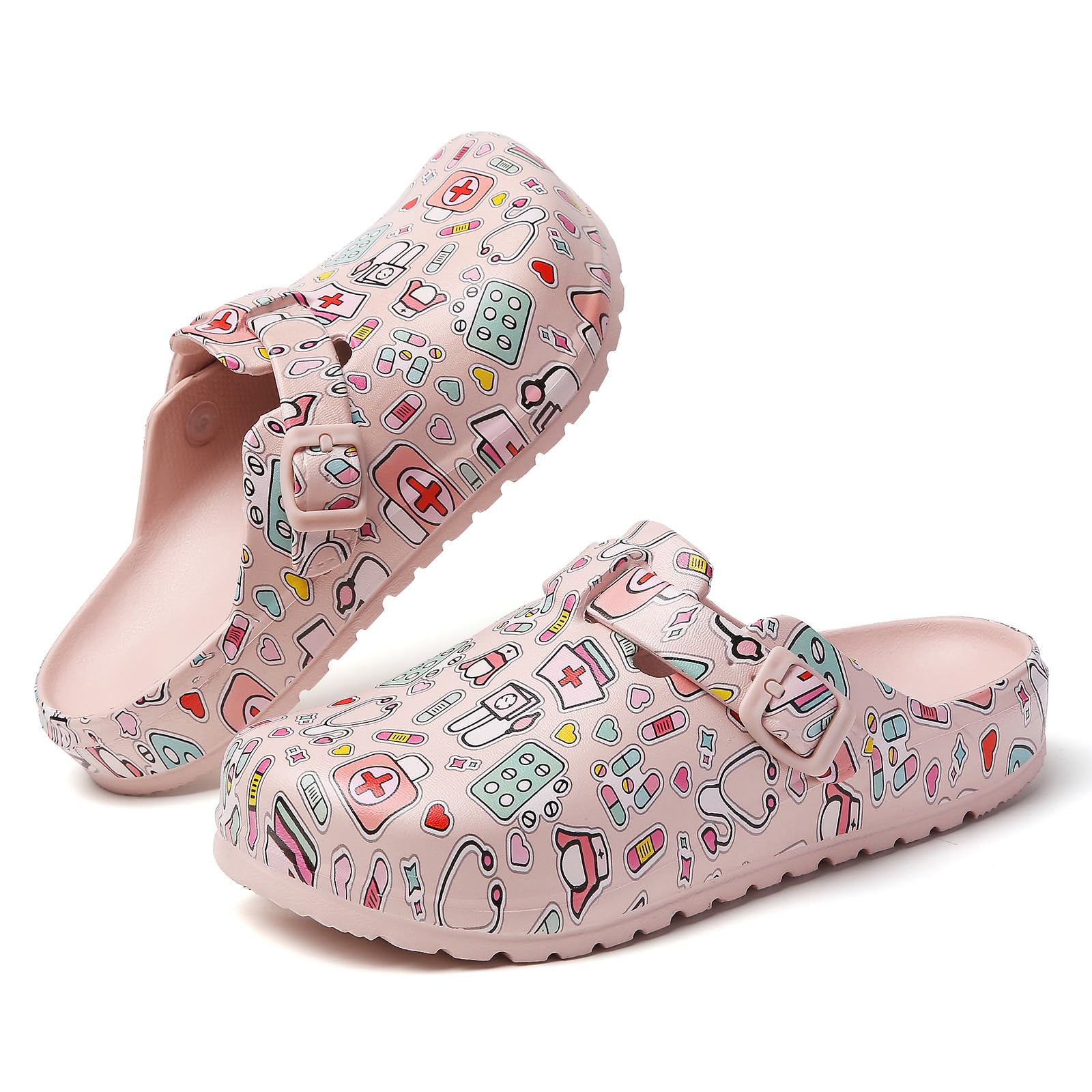 Damen Clogs Leicht Bequem Wasserdicht Gartenclogs Sommer Pantoletten Eva Slip On Hausschuhe mit Verstellbarem Riemen für Garten Strand Haushalt Freizeit