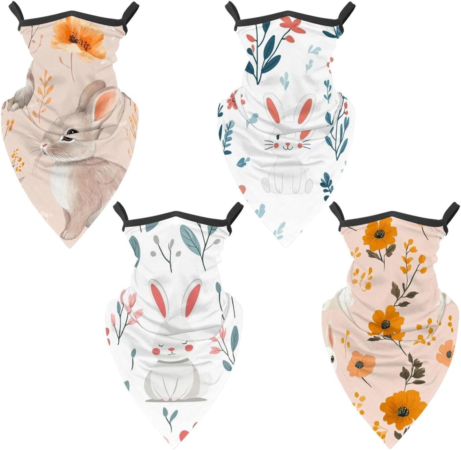 4 Pack fishes and jellyfishes Fishing Neck Gaiter - UV Face Mask Sun Protection for Men & Women