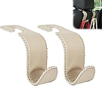 Vista 1 de Amooca Gancho universal para reposacabezas de asiento de automóvil, colgador de cuero con metal para asiento de automóvil, organizador para bolso