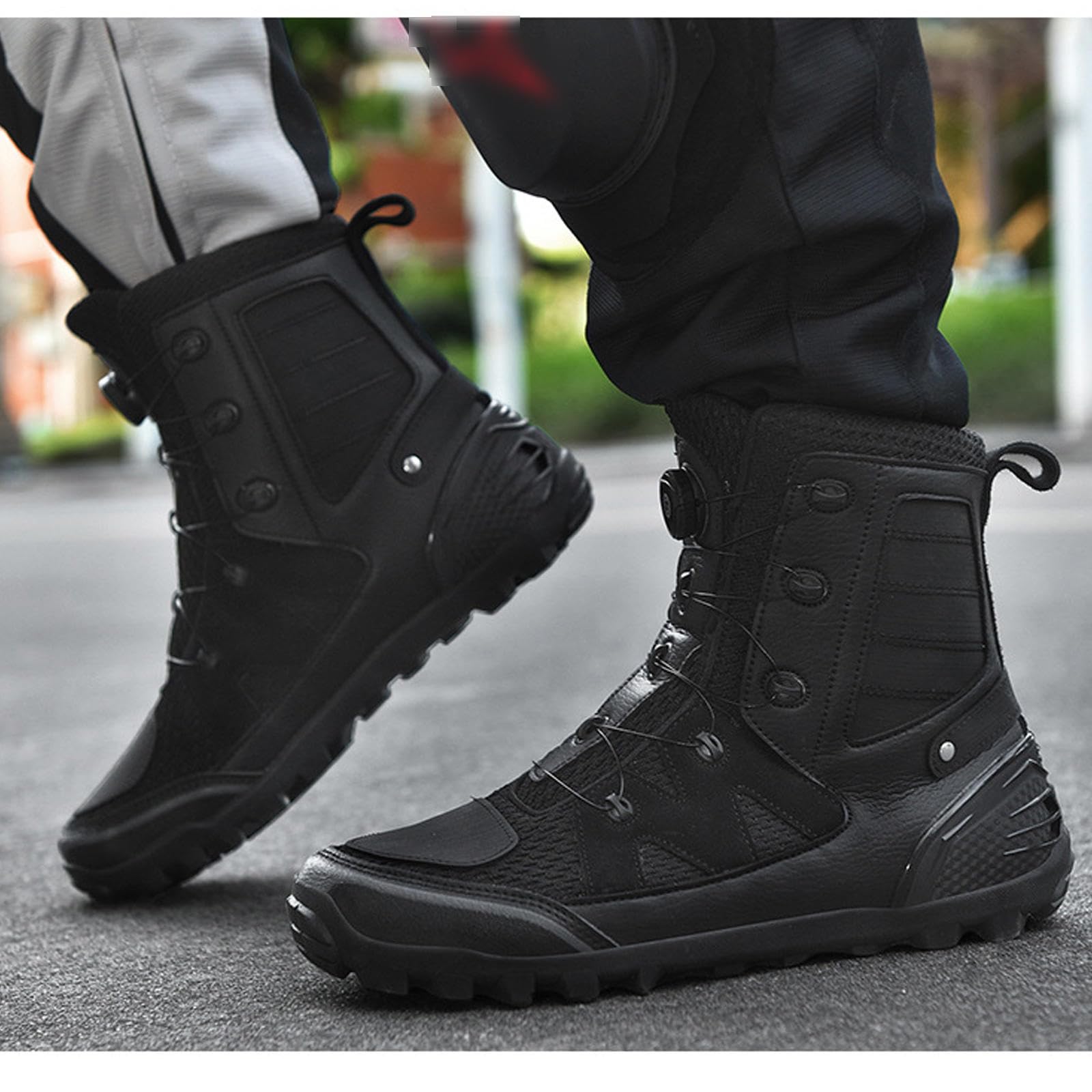 Ors Iblah Chaussures Moto Hommes - Bottes De Moto Cuir Véritable Street Racing Jaune Taille 40