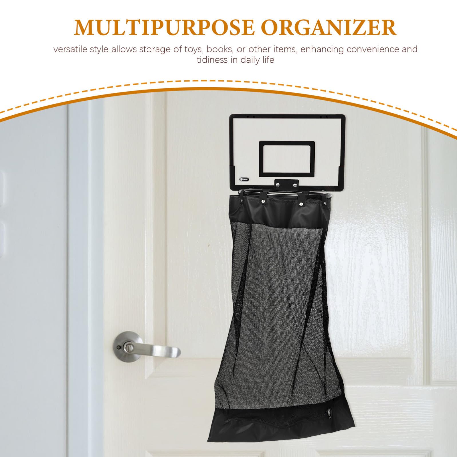 Beaupretty Organizer per Bucato da Appendere alla Porta Chiusura a Zip, Cesto Portabiancheria in Rete Leggero e Salvaspazio, per Piccoli Appartamenti e Camere