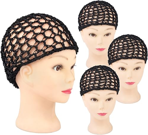 Miniatura 10 de Framendino, Red de ganchillo de malla para el pelo de rayón de punto de redecilla de redecilla de pelo adorno para dormir por la noche, accesorios