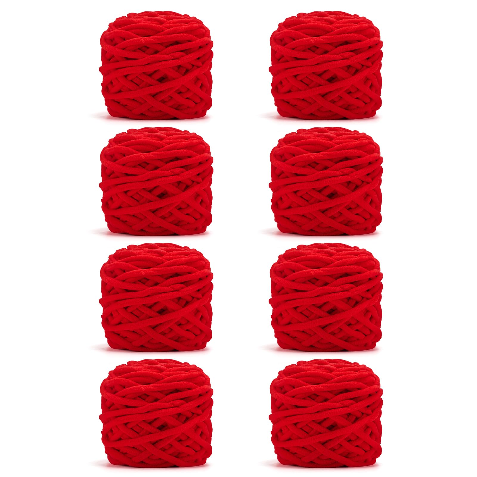 Red Chunky Chenille Yarn, #6 Super Bulky, 28 oz/576 Yards