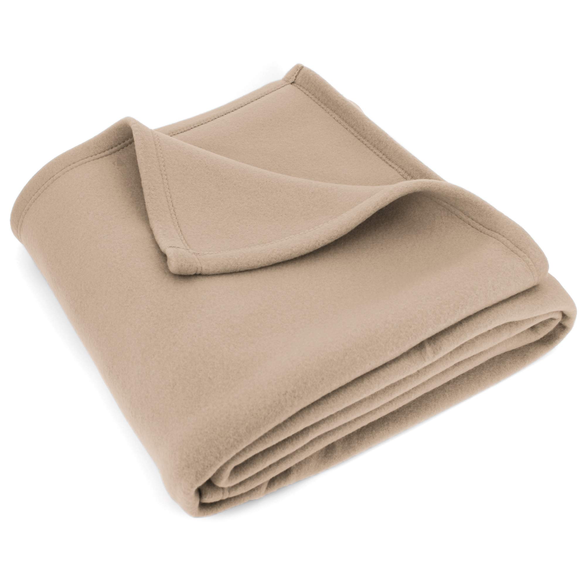 Linnea Couverture Polaire 240x260 cm Isba Sable 100% Polyester 320 g/m2 traité Non-feu