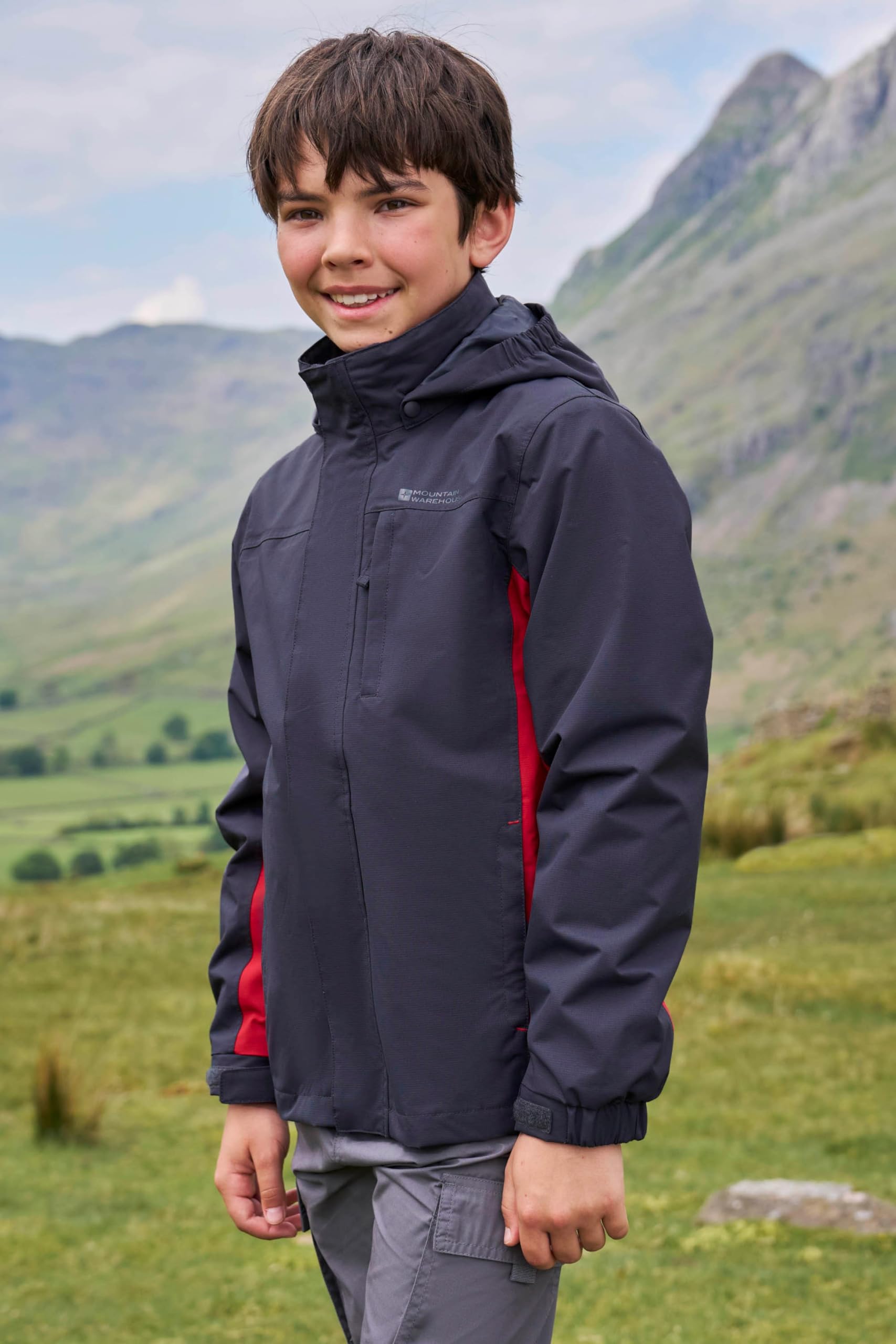 Mountain Warehouse Veste imperméable 3-en-1 Cannonball pour Enfant - Respirante - Coutures étanchées, Capuche Amovible, col doublé en Tricot - Marche et randonnée, Hiver