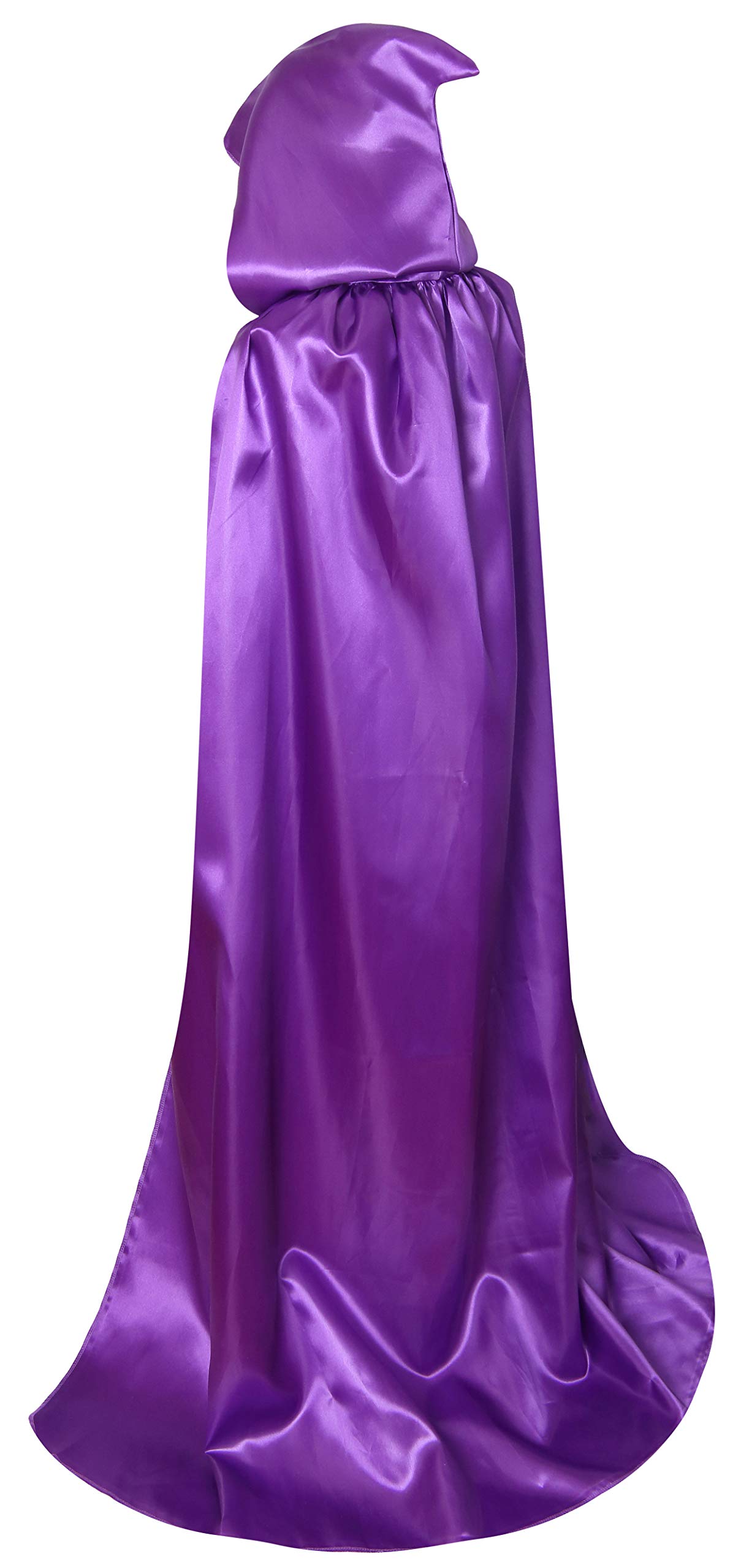 BIGXIAN Extra Long Hooded Satin Cloak, Halloween Christmas Fancy Cape