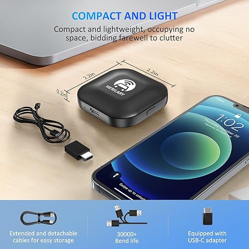 Miniatura 6 de Adaptador inalámbrico Android Auto para automóvil, se conecta automáticamente a Android Auto, convierte con cable a inalámbrico, fácil configuración