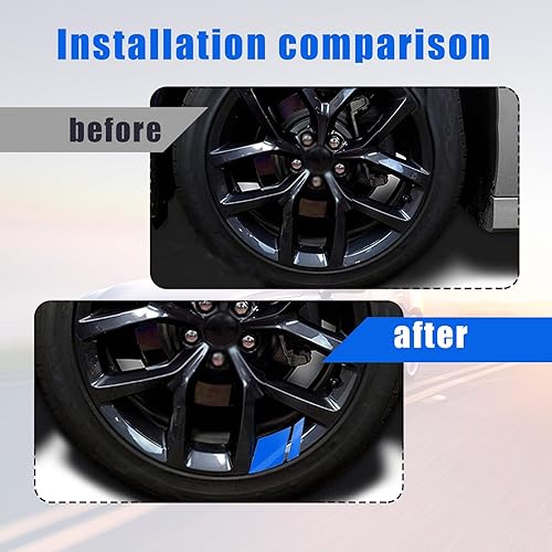 Miniatura 5 de 6 calcomanías reflectantes para llantas de automóvil, calcomanías decorativas a rayas de neumáticos, calcomanías de seguridad impermeables para