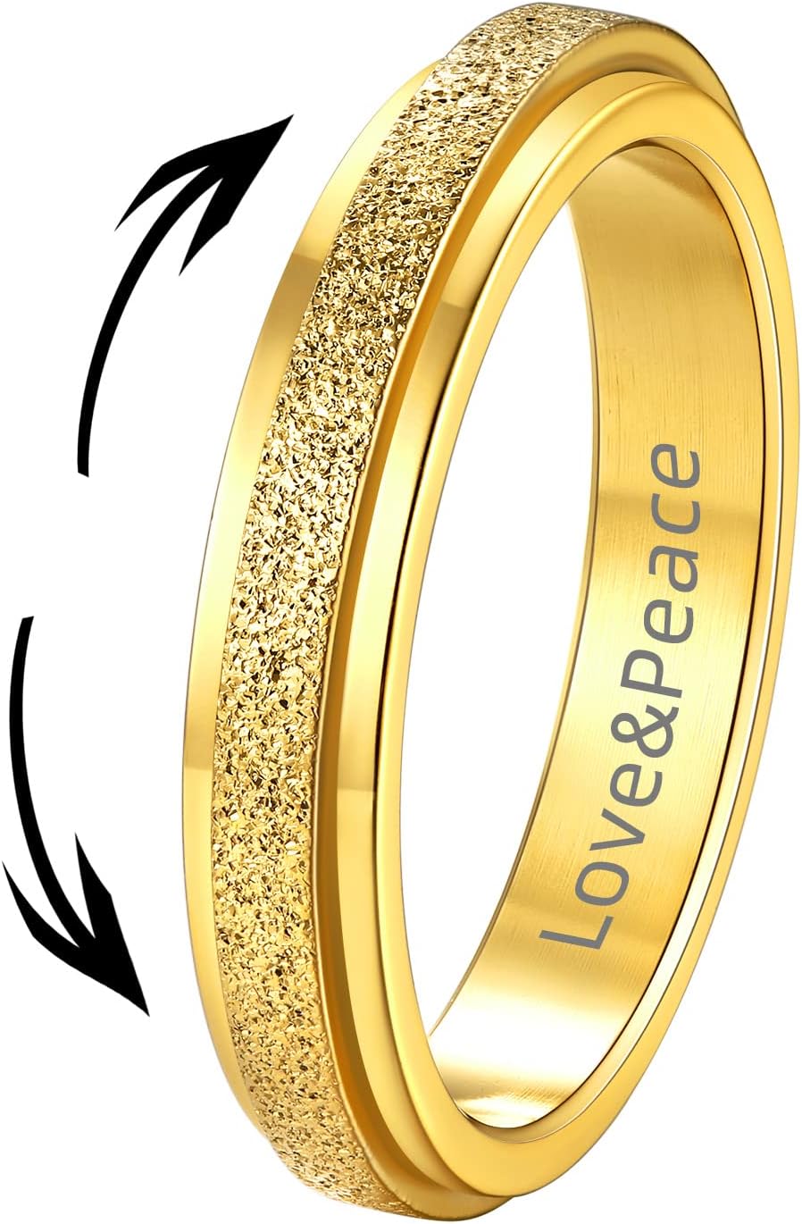 Supcare 4/6/8 mm Women Fidget Rings for Anxiety Sandblasted Thumb Ring Gifts for Women,Size 7-14 (with Gift Packing)