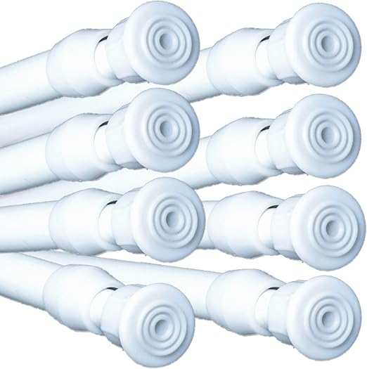 8 Pack Spring Tension Rods (4060cm) Cupboard Bars Adjustable NoDrill