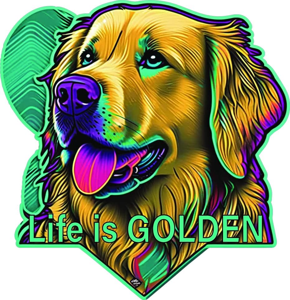 Golden Ririverer Sticker Amazon.com - Yoonek Graphics Golden Retriever Vinyl Decal Sticker ...