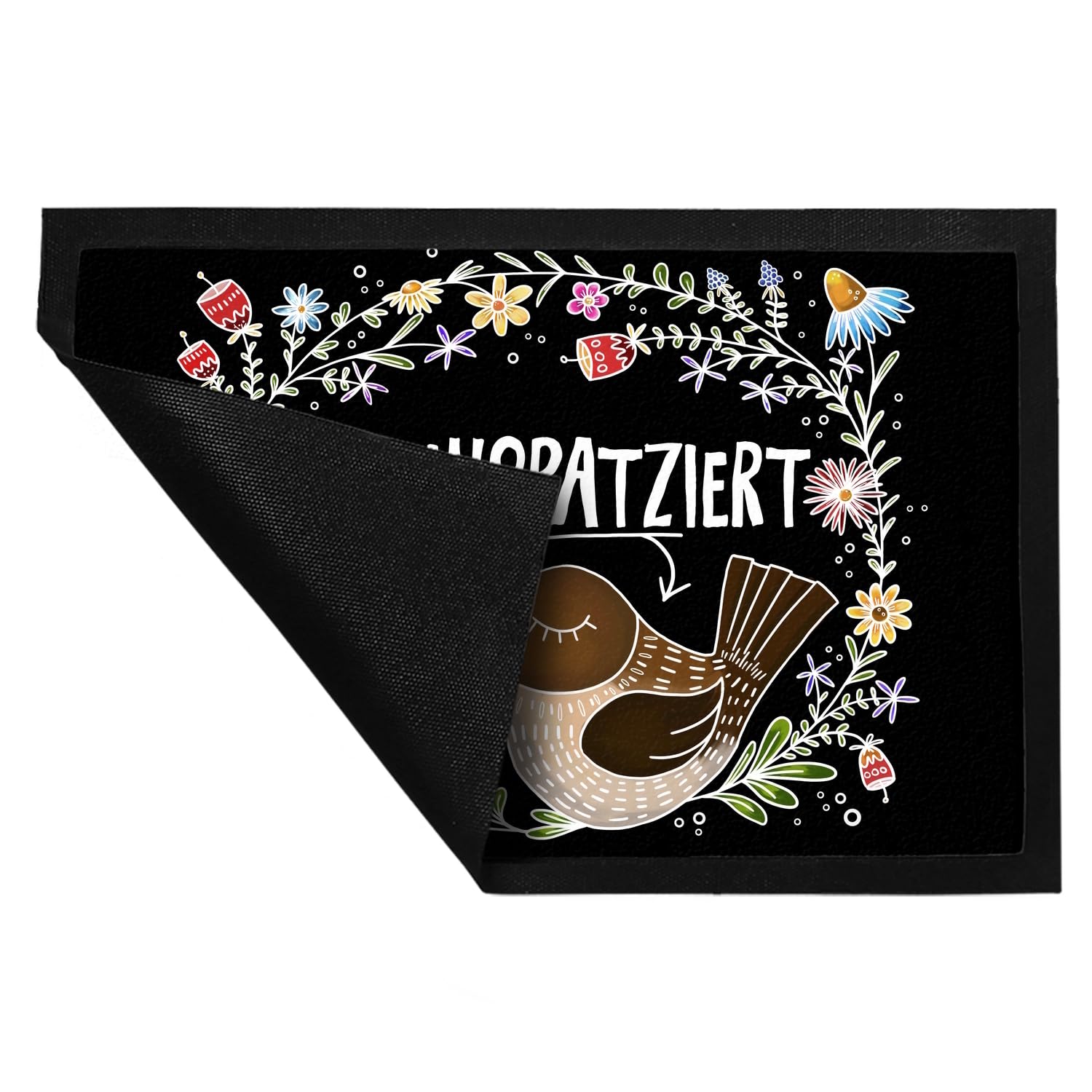 trendaffe - Hereinspatziert Fußmatte XXL mit Vogel Motiv