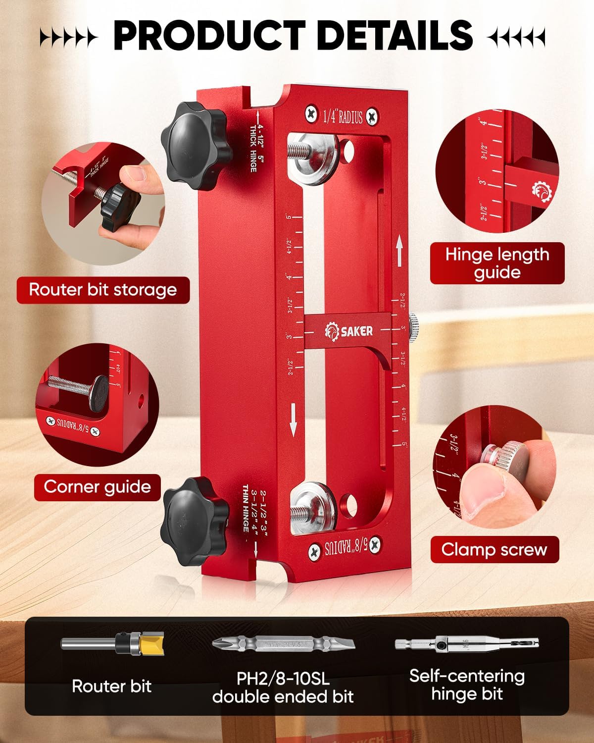 Saker Multi-function Scribing Tool Door Hinge Jig