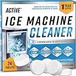Ice Machine Cleaner Maker Descaler - 24 ACTIVE Clean Tablets Compatible with Frigidaire, Opal, GE Profile, Kitchenaid, Nickel Safe Scale Remover for Countertop, Nugget Ice Makers - Bulk 1 Year Supply