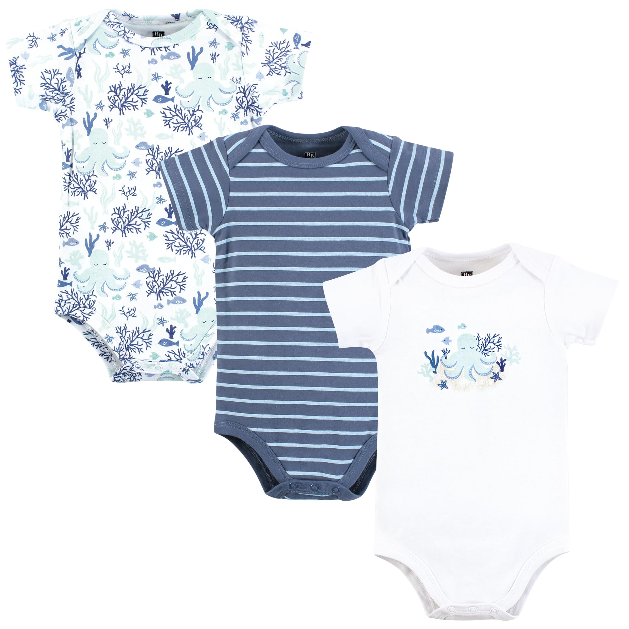 Hudson Baby Infant Boy Cotton Bodysuits Mint Octopus 18-24 Months